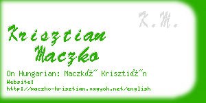 krisztian maczko business card